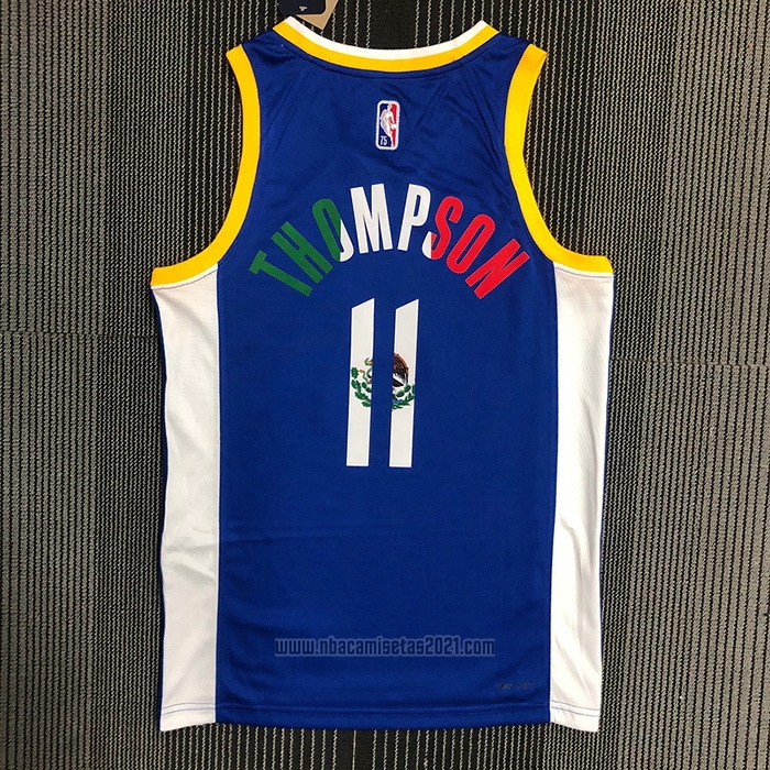 Camiseta Golden State Warriors Klay Thompson #11 Icon Royal Special Mexico Edition Azul